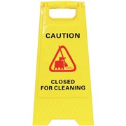 CLEANLINK SAFETY SIGN Closed For Cleaning Yellow 32x31x65cm