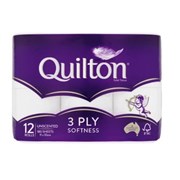 QUILTON TOILET TISSUE 3 PLY PK12