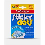 SELLOTAPE STICKY DOTS REMOVABLE MEDIUM 990001 PK80