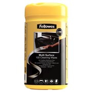 FELLOWES 99715 MULTI PURPOSE CLEANING WIPES TUB 100 9971518