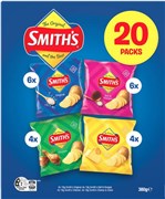 SMITHS CRINKLE CUT ORIGINAL FAVOURITES VARIETY PACK BX20 380G